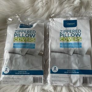 4 zippered pillow covers vinyl water resistant NWT